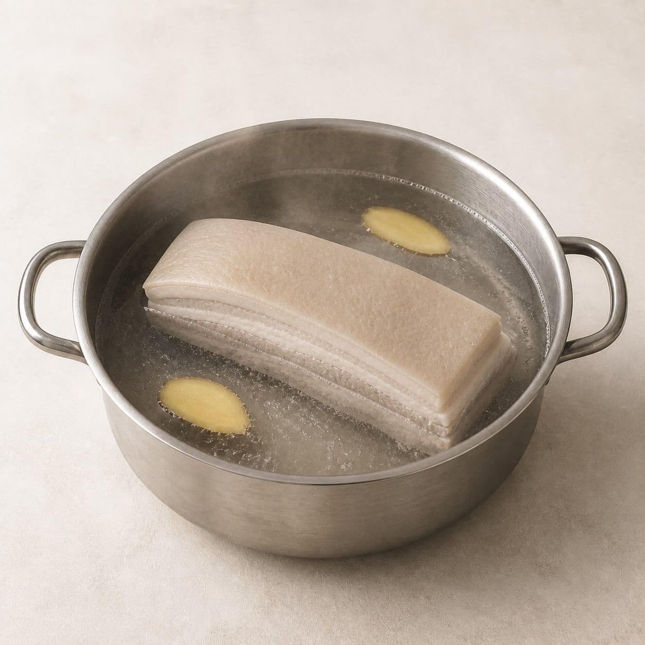 Cook the pork belly