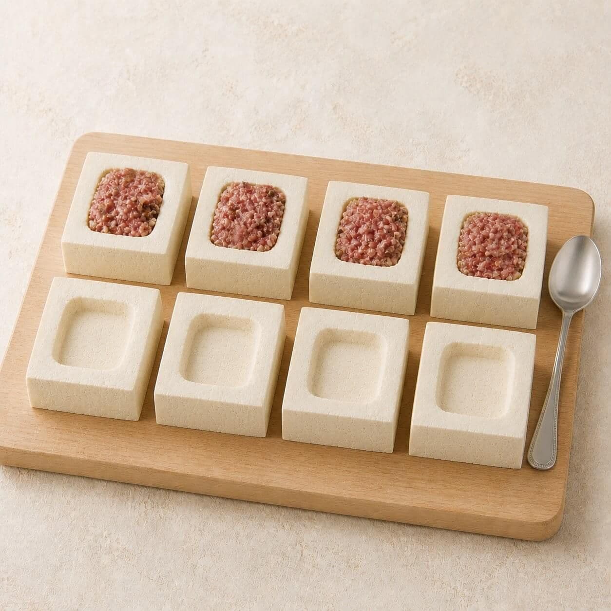 Cut and stuff the tofu