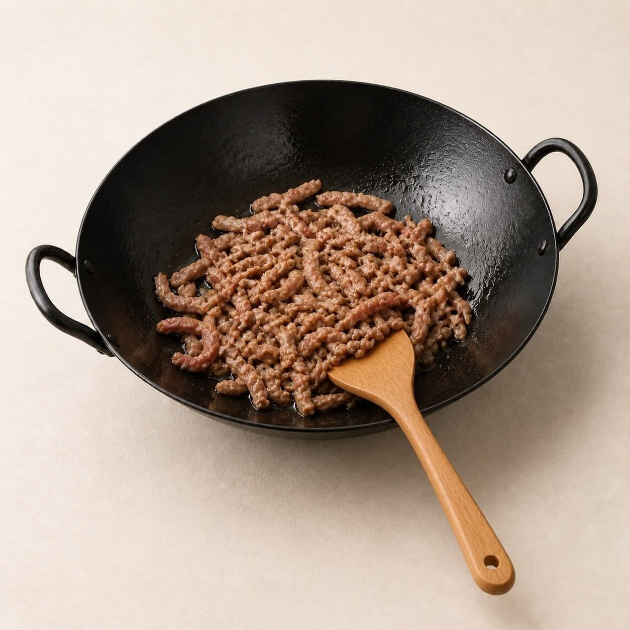Stir-fry the pork