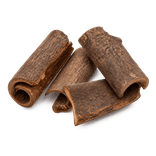 Four thick dark reddish-brown pieces of Chinese cassia bark in a natural cluster.