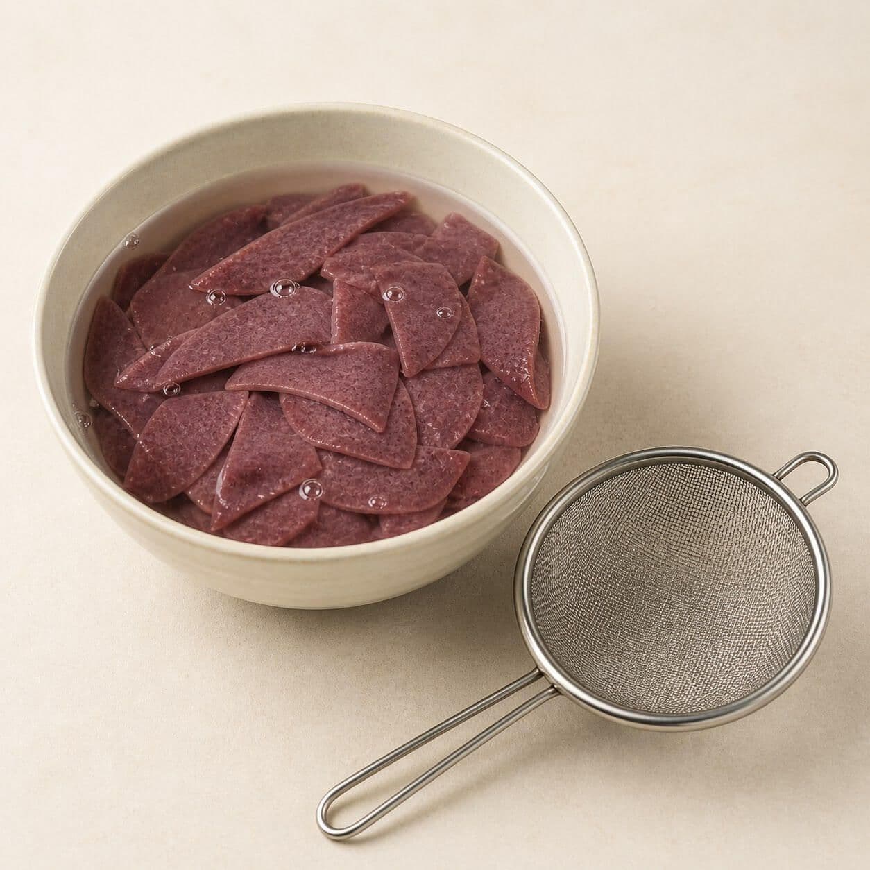 Slice and briefly soak