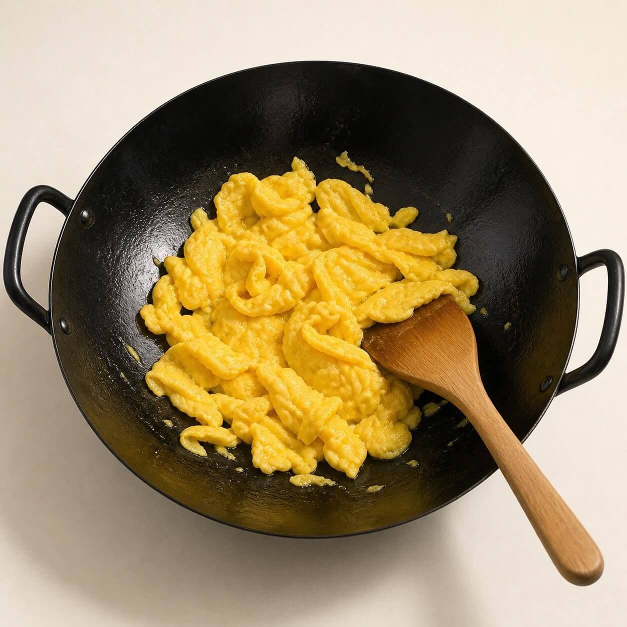 Soft-scramble the eggs